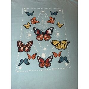 Torrid 4X Butterfly Plus Sz. Graphic Relaxed Fit Tee 100% Cotton Teal Super Soft